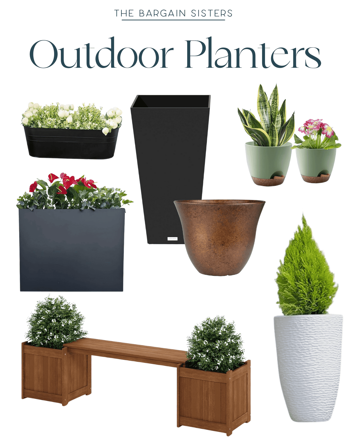Pretty Outdoor Planters to Upgrade Your Porch - The Bargain Sisters®