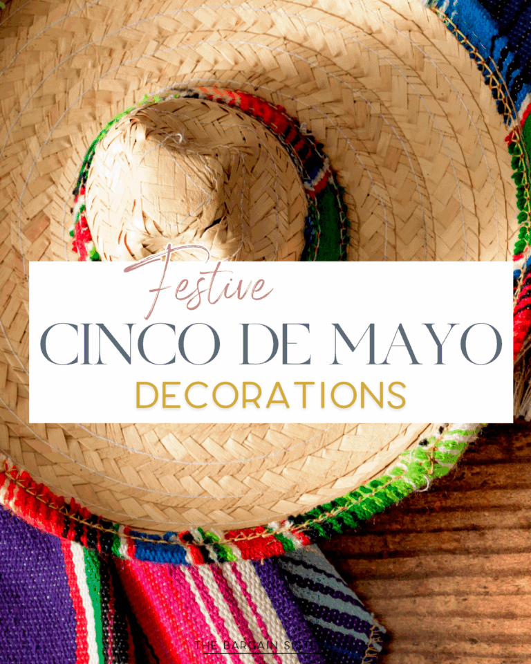 A colorful Mexican sombrero and vibrant striped blanket with the text "Festive Cinco de Mayo Decorations" overlaid in stylish fonts—perfect for making lasting memories or inspiring creative Mother’s Day celebrations.