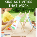 DIY backyard obstacle course made with household items for free kids activities.