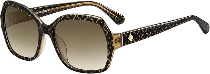 Square oversized sunglasses with a dark brown and tan leopard print frame, gold accents on the arms, and gradient brown lenses—perfect for elevating your look with our exclusive Monday Deals.