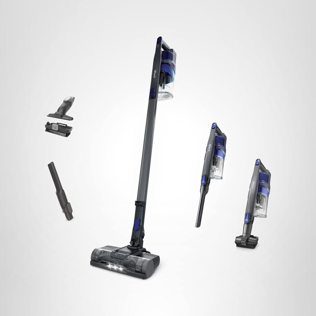 Cordless stick vacuum with different detachable components and attachments shown on a white background, highlighting its versatility and multiple cleaning configurations—perfect for grabbing during Thursday Deals.