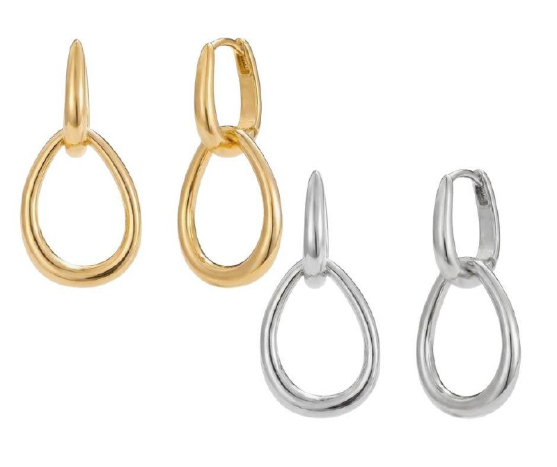 A pair of gold-tone double hoop dangle earrings, featured in our Tuesday Deals.