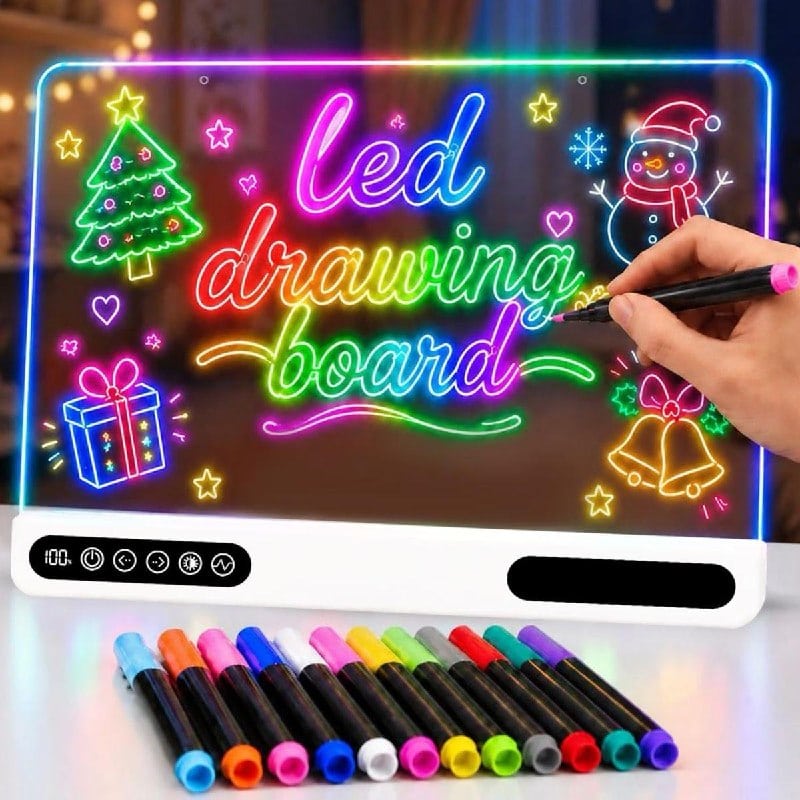 A kids LED light-up drawing board with tracing sheets and colored markers featured in our Wednesday Deals.