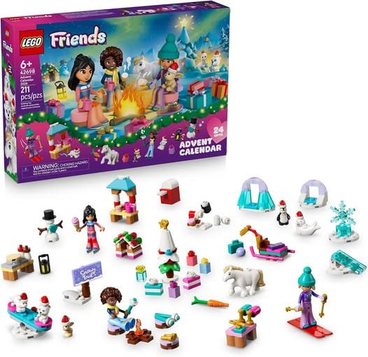 A LEGO Friends advent calendar box with 24 holiday surprises, featured in our Friday Deals.
