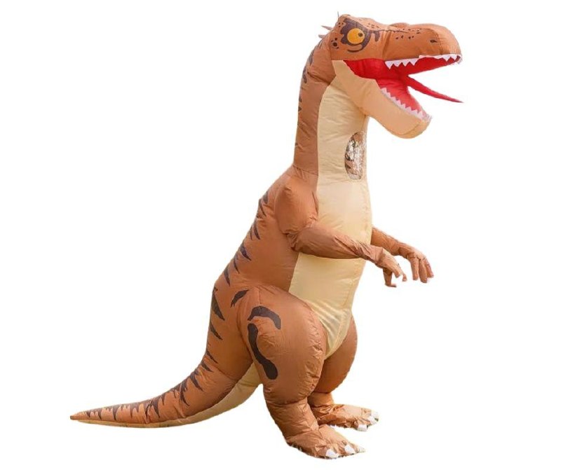 A light-up inflatable dinosaur Halloween costume with a built-in fan and glowing accents—perfect for trick-or-treating, featured in our Thursday Deals.