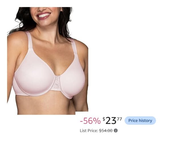 Vanity Fair Beauty Back smoothing minimizer bra in a neutral shade, featured in our Monday Deals.