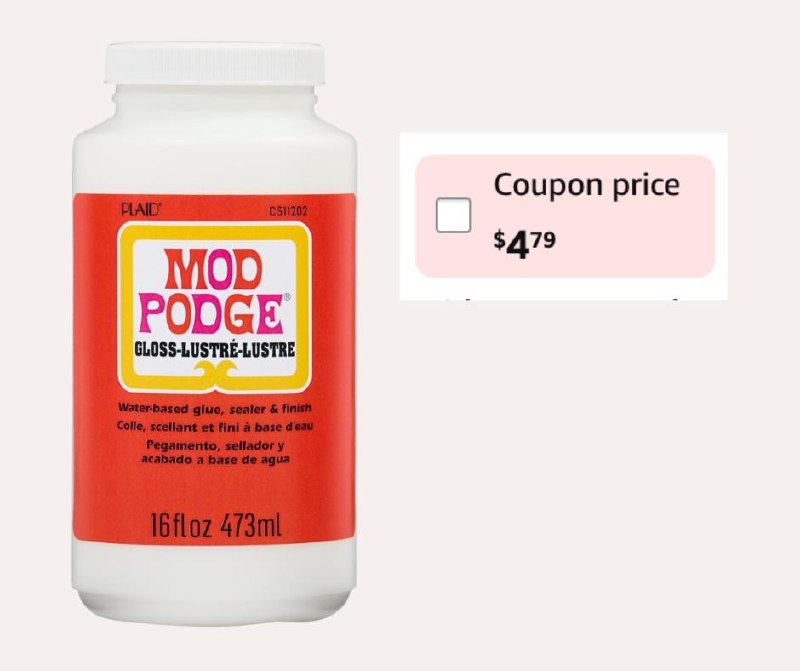 A 16 ounce jar of Mod Podge glue and sealer for DIY craft projects, featured in our Thursday Deals.