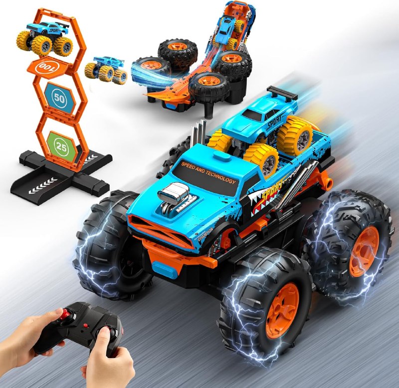 A 2-in-1 remote control stunt car with its controller, shown transforming between two modes featured in our Wednesday Deals.