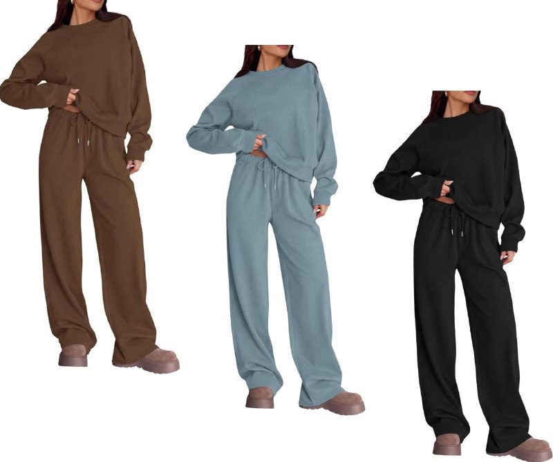 A women's two-piece lounge set with a relaxed top and matching pants, featured in our Thursday Deals.