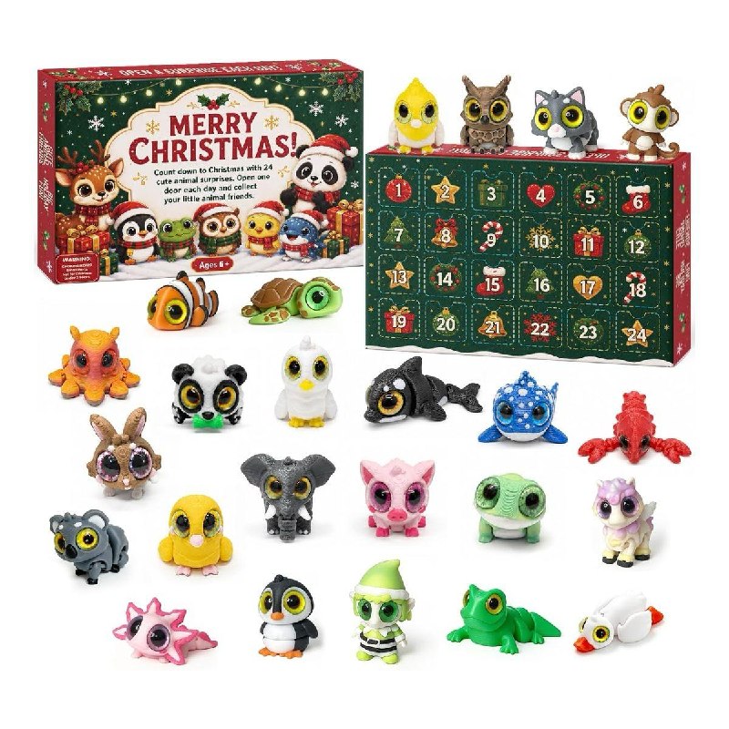 A 3D printed animal advent calendar with little toy figures behind each door, featured in our Friday Deals.