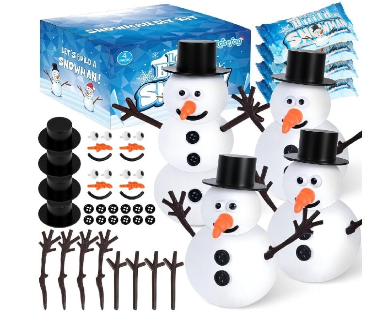 A four-pack kids' craft kit for making clay snowman figures, featured in our Tuesday Deals.