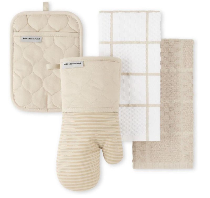 A stack of four absorbent kitchen towels from a 4-pack kitchen towel set, featured in our Thursday Deals.