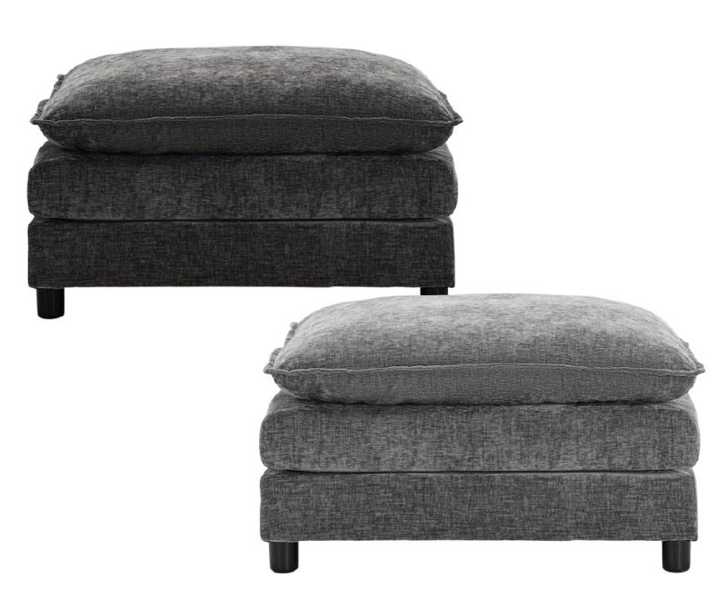 A plush, cloud-shaped chenille ottoman that works as a cozy footrest or extra seat, featured in our Friday Deals.