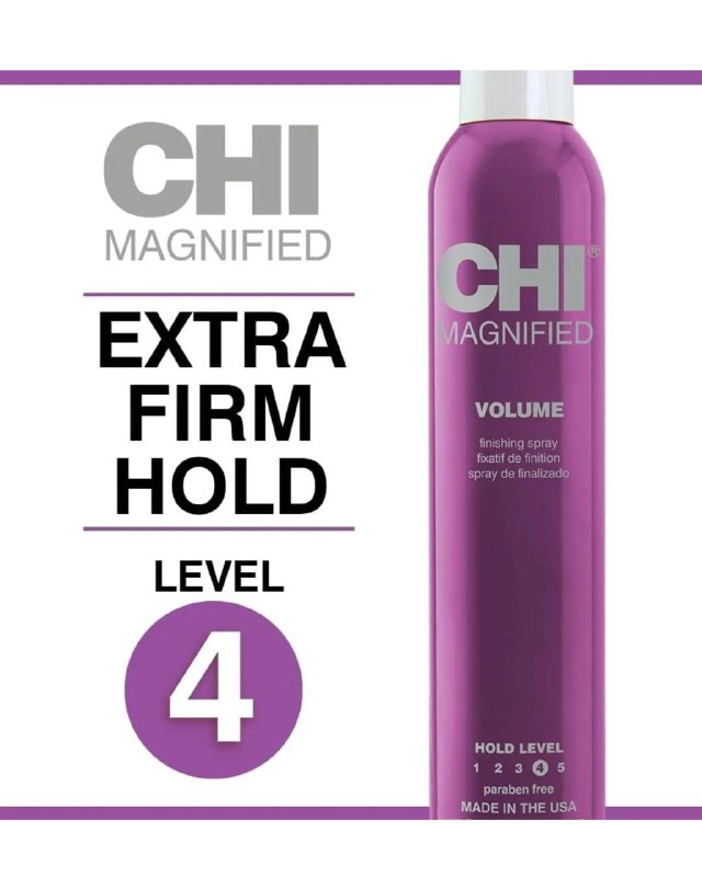 A bottle of CHI Magnified Volume finishing spray for lightweight hold and volume, featured in our Monday Deals.