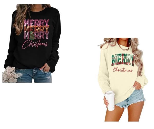 A festive Christmas sweatshirt with a holiday graphic design, featured in our Thursday Deals.