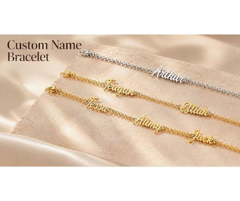 A personalized custom name bracelet that makes a sweet gift, featured in our Tuesday Deals.