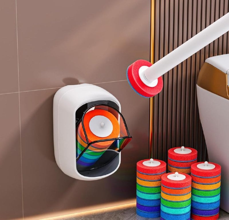 A disposable toilet brush system with replaceable cleaning heads, featured in our Wednesday Deals.