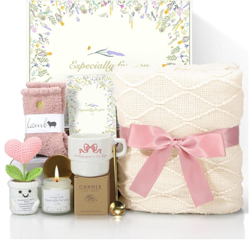 A feel better get well gift basket filled with comfort items, featured in our Wednesday Deals.