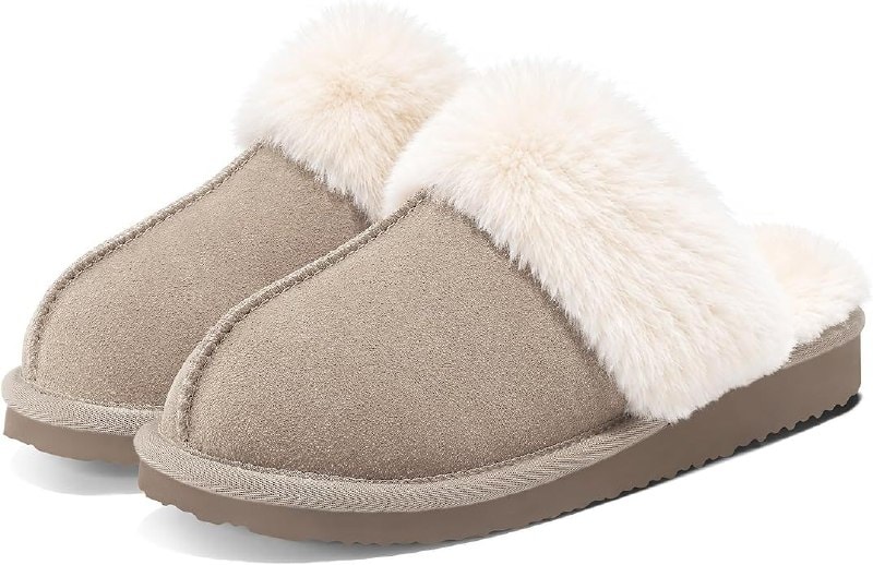 A pair of plush fuzzy slippers for cozy days at home, featured in our Thursday Deals.