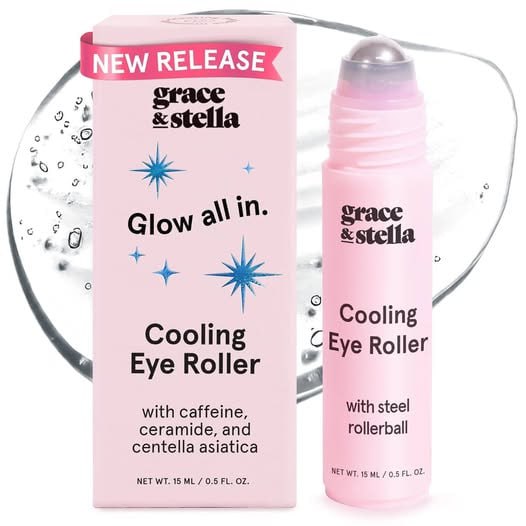 A Grace & Stella under eye serum roller with a cooling metal ball applicator, featured in our Tuesday Deals.