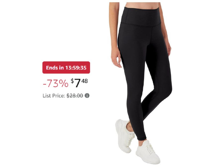 A pair of black Hanes women's leggings, featured in our Thursday Deals.