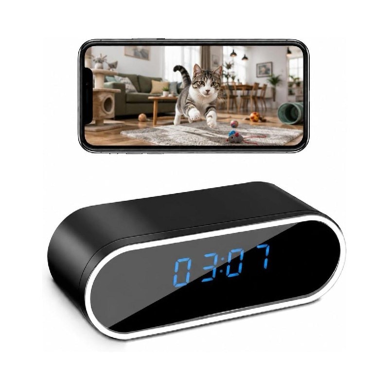 A digital clock with a discreet hidden security camera built in, featured in our Wednesday Deals.