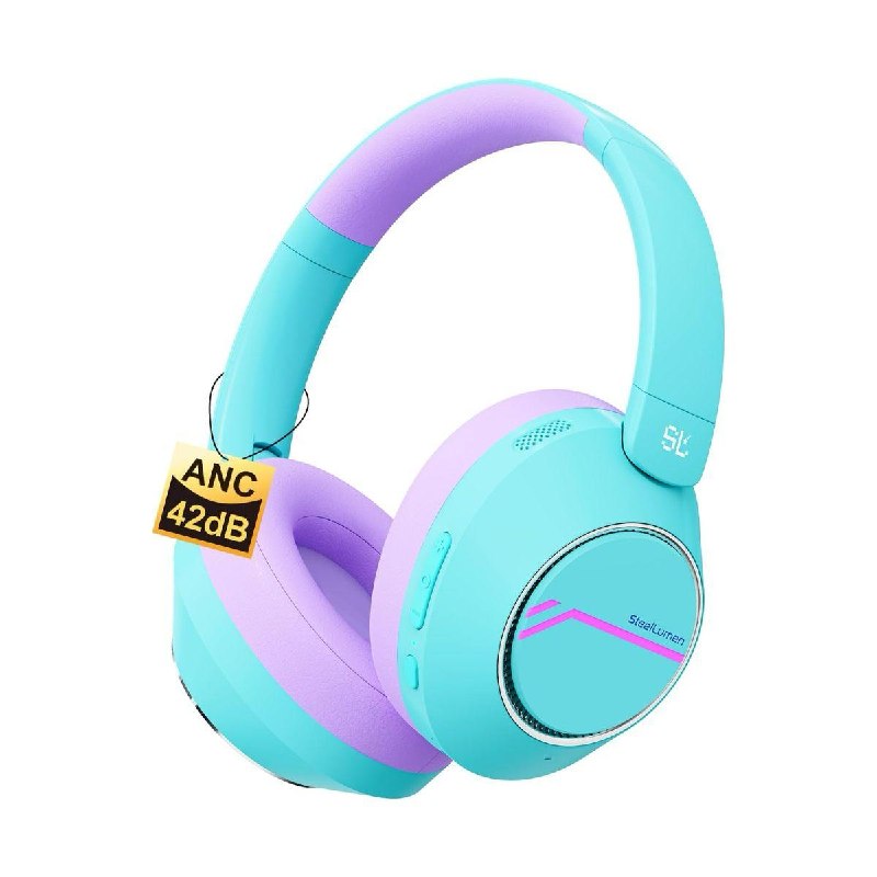 A pair of colorful volume-limited kids headphones with soft padded ear cups featured in our Wednesday Deals.