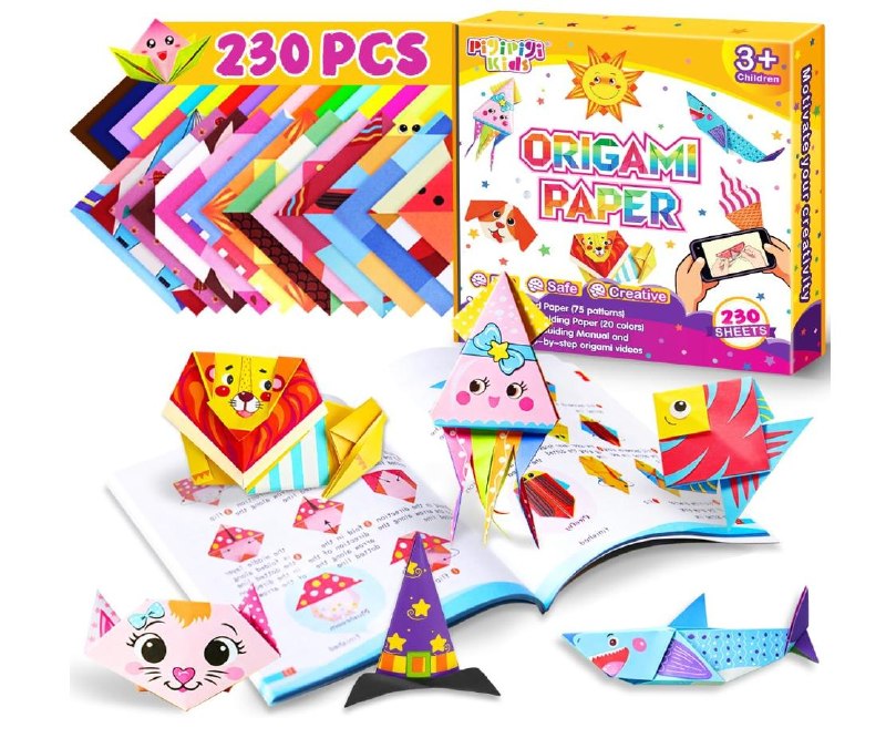 A kids' origami paper craft kit with colorful folding sheets and instructions, featured in our Friday Deals.