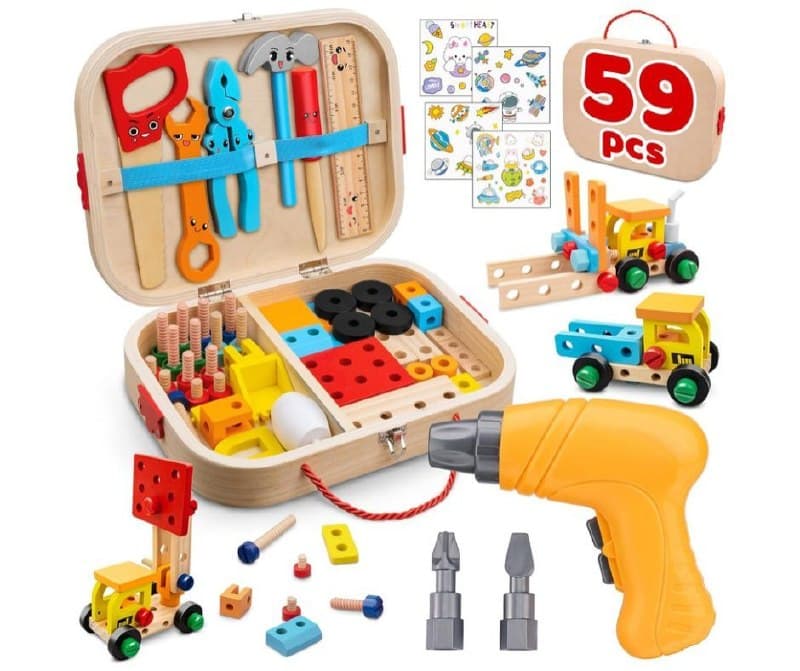 A pretend-play kids tool set with colorful toy tools and a carrying case, featured in our Thursday Deals.