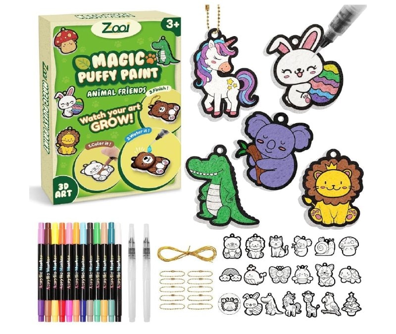 Kids' magic puffy paint craft kit with colorful paints that puff up as they dry, featured in our Friday Deals.
