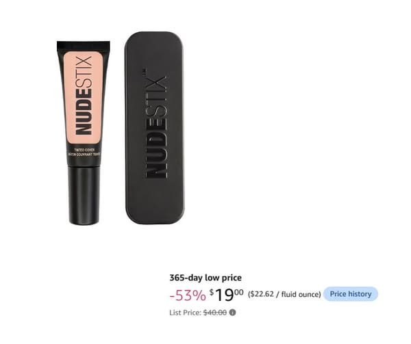 Tube of Nudestix Tinted Cover liquid foundation for a lightweight, natural-looking finish, featured in our Friday Deals.
