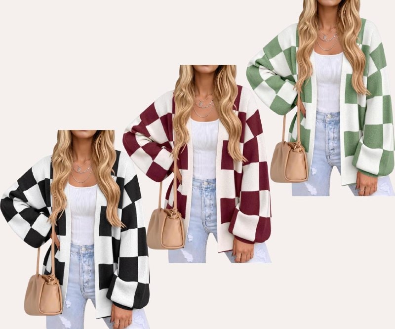 A women's oversized knit cardigan for layering this fall, featured in our Thursday Deals.