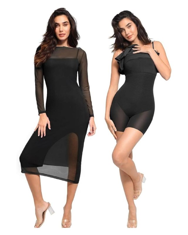 A women's fitted shapewear dress with built-in smoothing support, featured in our Thursday Deals.