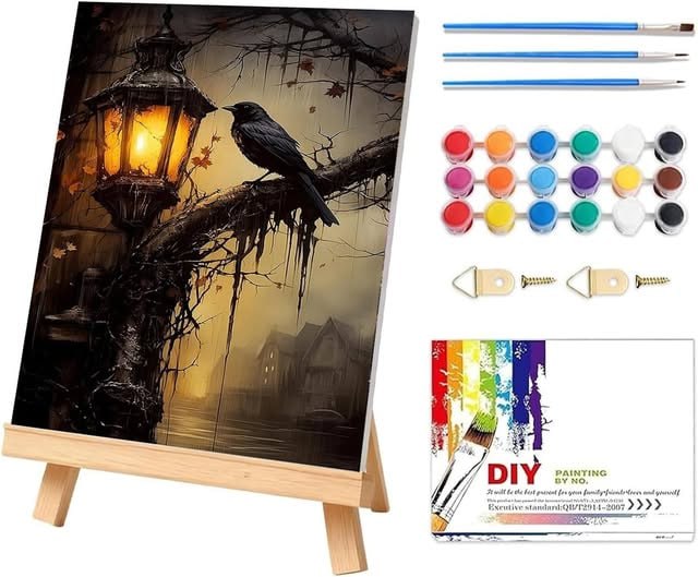 A framed spooky crow painting for Halloween wall decor, featured in our Thursday Deals.