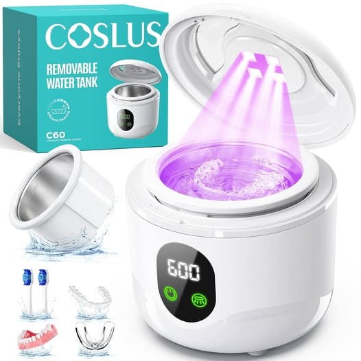 A compact ultrasonic retainer cleaner machine for cleaning retainers, aligners and mouth guards, featured in our Thursday Deals.
