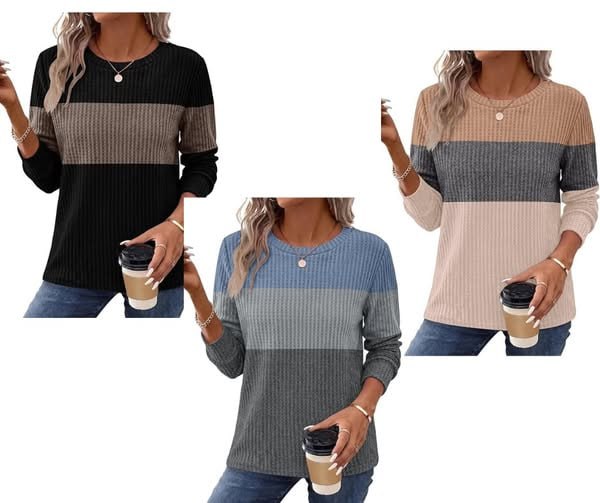 A cozy women's waffle knit long sleeve top perfect for fall layering, featured in our Thursday Deals.