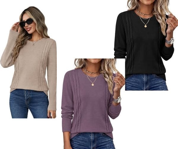 A cozy women's knit sweater for fall layering, featured in our Friday Deals.