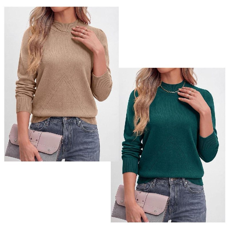 A cozy knit women's sweater with long sleeves and a relaxed fit for fall layering featured in our Wednesday Deals.